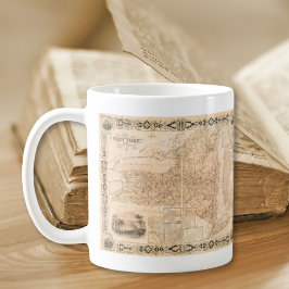 Vintage Karte der Tasse des New Yorker Staat