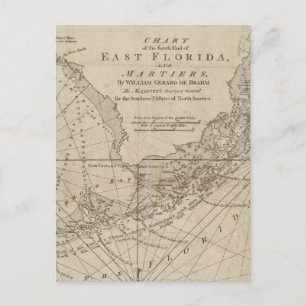 Vintage Karte der Tasten von Florida (1771)
