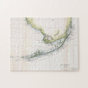 Vintage Karte der Tasten von Florida (1852) Puzzle