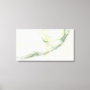 Vintage Karte der Tasten von Florida (1859) Leinwanddruck