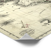 Vintage Karte der Telegrafenlinien Poster (Ecke)