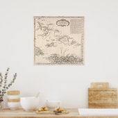 Vintage Karte der Türken und Kaikos (1782) Poster (Küche)