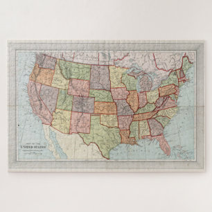Vintage Karte der Vereinigten Staaten (1887) Puzzle