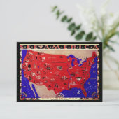 Vintage Karte der Vereinigten Staaten Adressänderu (Stehend Vorderseite)