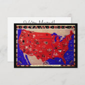 Vintage Karte der Vereinigten Staaten Adressänderu (Vorne/Hinten)