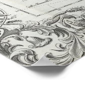 Vintage Karte der Vereinten Staaten (1853) Poster (Ecke)