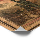 Vintage Karte der Vereinten Staaten (1883) Poster (Ecke)