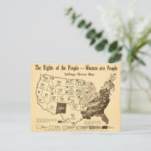 Vintage Karte der Vereinten Staaten - Frauenrecht (Stehend Vorderseite)