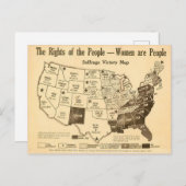 Vintage Karte der Vereinten Staaten - Frauenrecht (Vorne/Hinten)