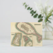 Vintage Karte der verschiedenen karibischen Inseln (Stehend Vorderseite)