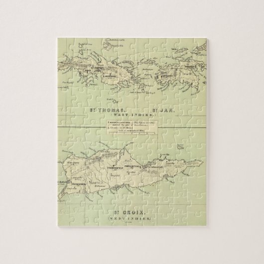 Vintage Karte der Virgin Islands (1853) Puzzle (Vertikal)