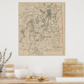 Vintage Karte der Weißen Berge (1896) Poster (Küche)