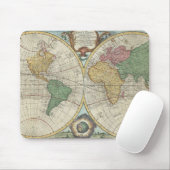 Vintage Karte der Welt (1744) Mousepad (Mit Mouse)