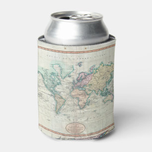 Vintage Karte der Welt (1801) Dosenkühler