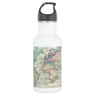 Vintage Karte der Welt (1801) Edelstahlflasche