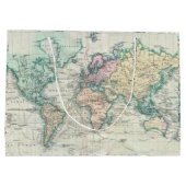 Vintage Karte der Welt (1801) Große Geschenktüte (Rückseite)