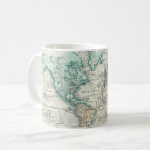 Vintage Karte der Welt (1801) Kaffeetasse (Vorderseite Links)