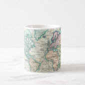 Vintage Karte der Welt (1801) Kaffeetasse (Mittel)