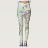 Vintage Karte der Welt (1801) Leggings (Vorderseite)