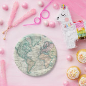 Vintage Karte der Welt (1801) Pappteller (Party)