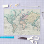 Vintage Karte der Welt (1801) Seidenpapier (Handwerk)