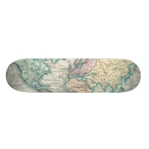Vintage Karte der Welt (1801) Skateboard