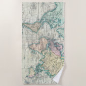 Vintage Karte der Welt (1801) Strandtuch (Vorderseite)