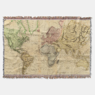 Vintage Karte der Welt (1831) Decke