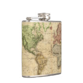 Vintage Karte der Welt (1831) Flachmann (Rechts)