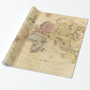 Vintage Karte der Welt (1831) Geschenkpapier