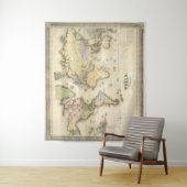 Vintage Karte der Welt (1840) Wandteppich (Beispiel)
