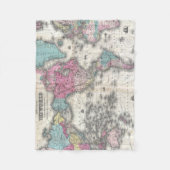 Vintage Karte der Welt (1852) Fleecedecke (Vorderseite)