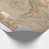 Vintage Karte der Welt (1870) Geschenkpapier (Ecke)