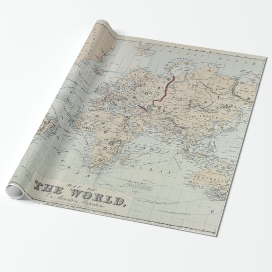 Vintage Karte der Welt (1875) Geschenkpapier (Ungerollt)