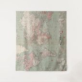 Vintage Karte der Welt (1918) Wandteppich (Vorderseite)