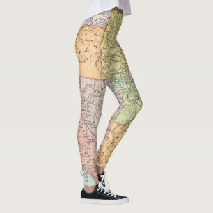 Vintage-Karte der westlichen Vereinigten Staaten Leggings