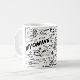 Vintage Karte der Wyoming-Tasse Kaffeetasse