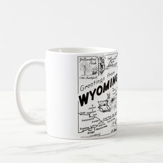 Vintage Karte der Wyoming-Tasse Kaffeetasse (Links)