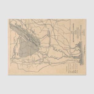 Vintage Karte des Alabama-Flusssystems (1887) Seidenpapier