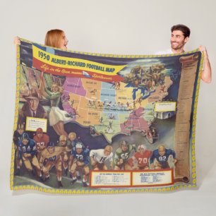 Vintage Karte des amerikanischen Fußballs von den Fleecedecke