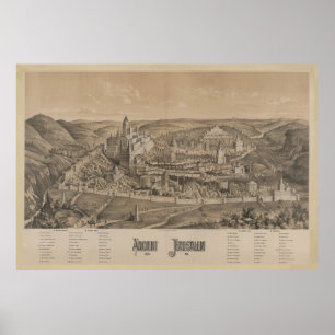 Vintage Karte des antiken Jerusalems (1887) Poster