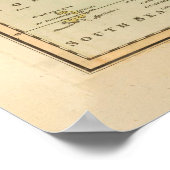 Vintage Karte des Atlantiks (1817) Poster (Ecke)