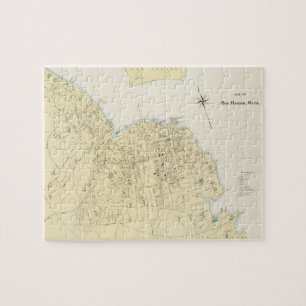 Vintage Karte des Bar-Hafens Maine (1897) Puzzle