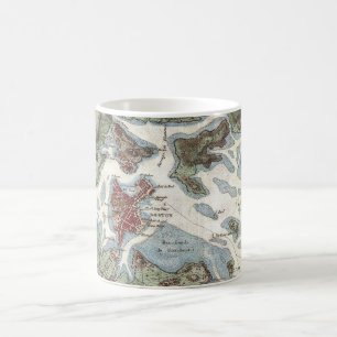 Vintage Karte des Bostoner Hafens (1807) Kaffeetasse