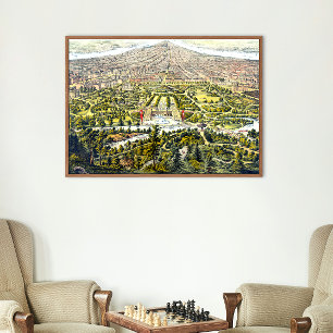 Vintage-Karte des Central Park, New York, 1873 Poster