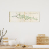 Vintage Karte des Champlain-Sees (1739) Poster (Küche)