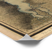 Vintage Karte des Champlain-Sees (1865) Poster (Ecke)