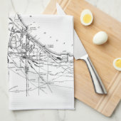 Vintage Karte des Chicago-Eisenbahnnetzes (1913) Handtuch (Viertel Falte)