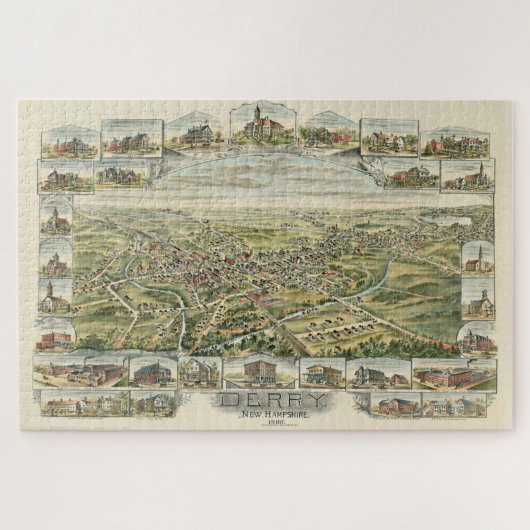 Vintage Karte des Derry NH (1898) Puzzle (Horizontal)