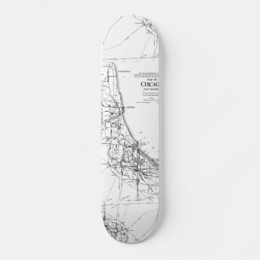 Vintage Karte des Eisenbahnnetzes von Chicago (191 Skateboard (Vorderseite)